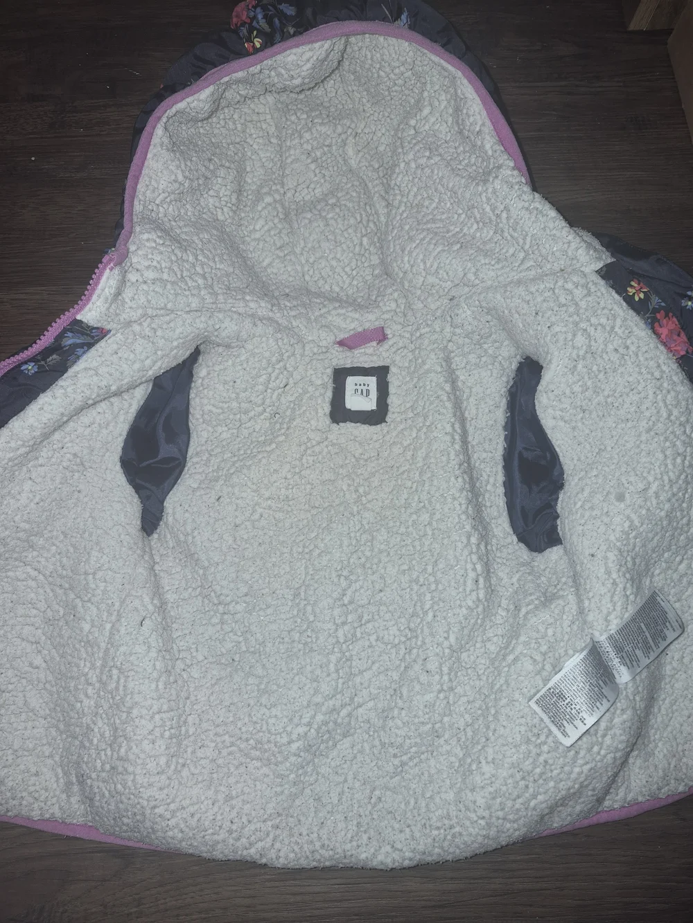 Baby Gap Floral Girls Puffer Jacket Coat With Hood  Sz 4 Toddler